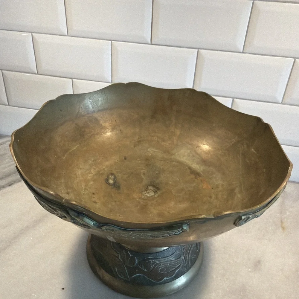 Vintage Brass Pedestal Punch/compote BowlES0003